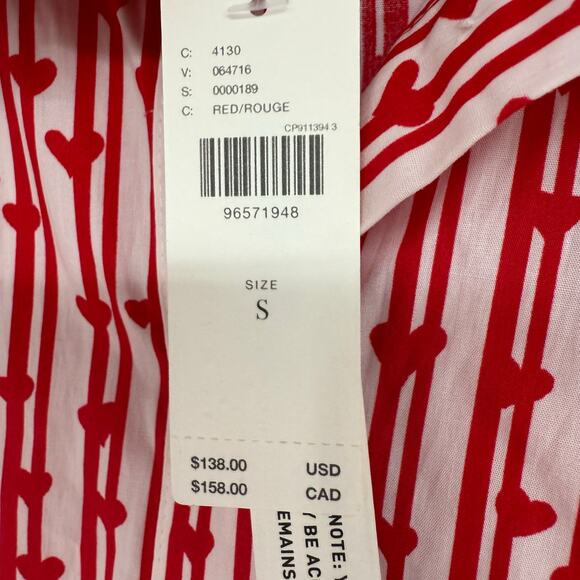 NWT Maeve Anthropologie The Bettina Tiered Mini Shirt Dress Women's Size S Red - Picture 8 of 12